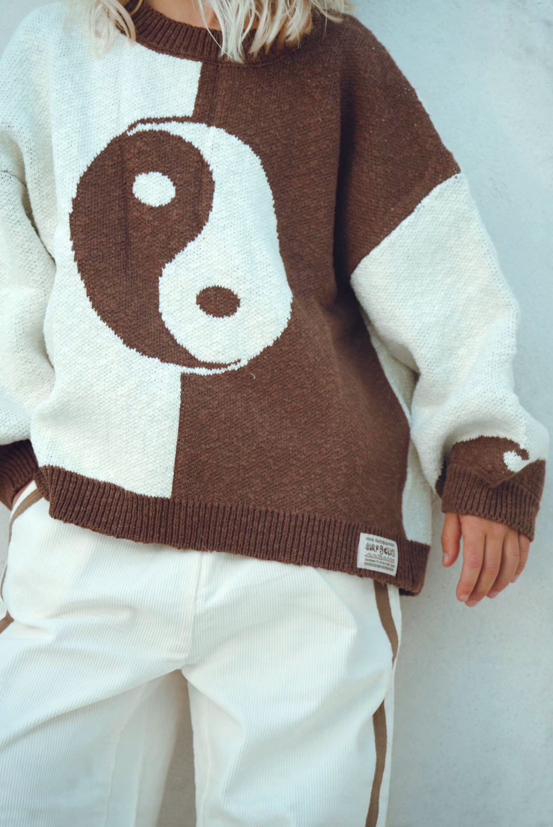 Yin Yang chunky knit slouch sweater Groms – Salty Shreds