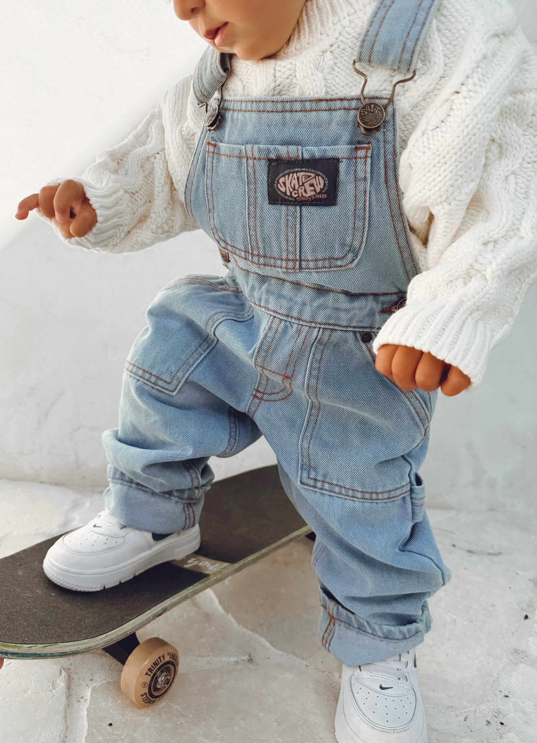 SS Skate Crew vintage denim baggy dungaree - Groms – Salty Shreds