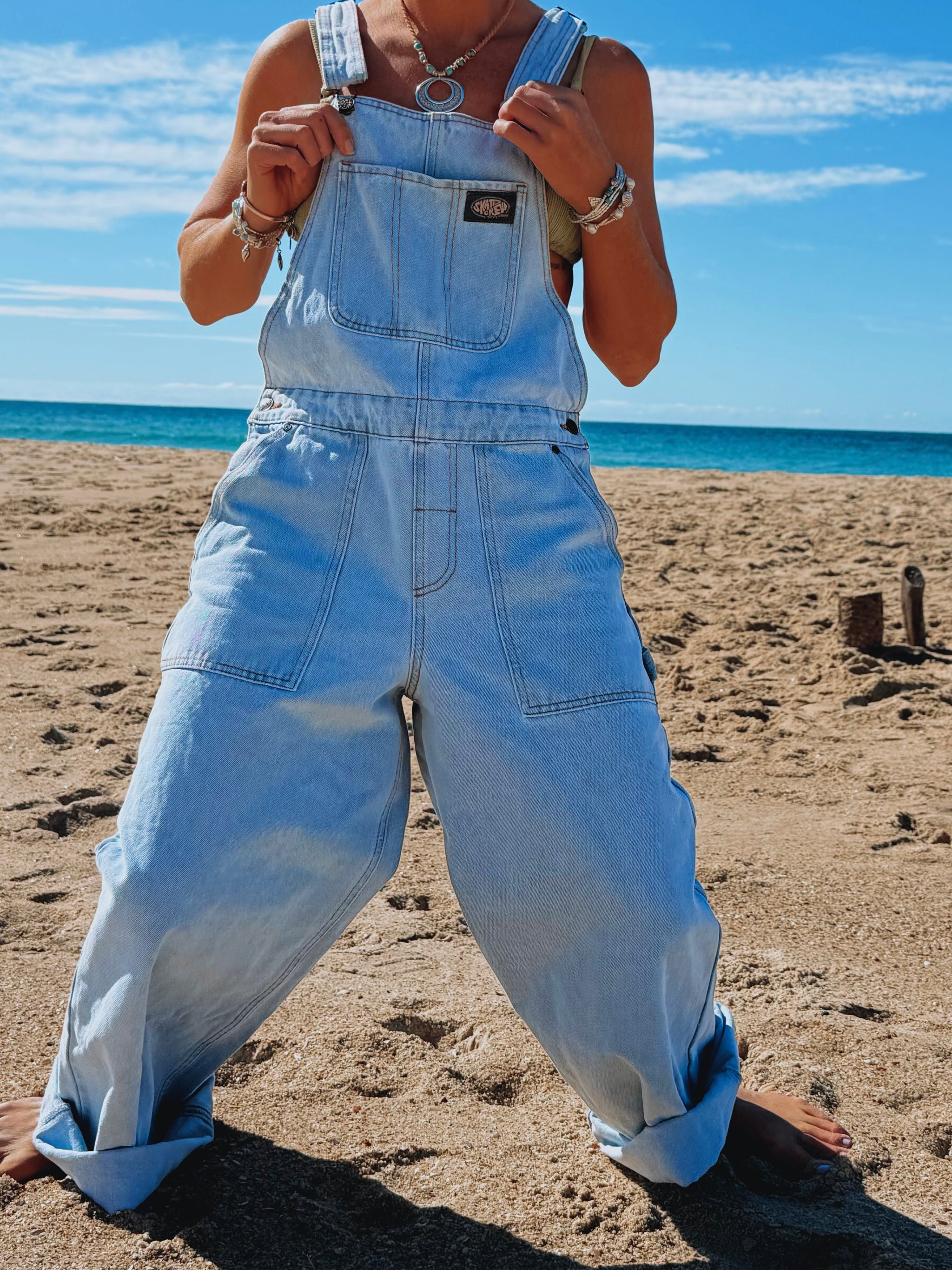 SS skate crew vintage baggy denim dungaree - Ladies – Salty Shreds