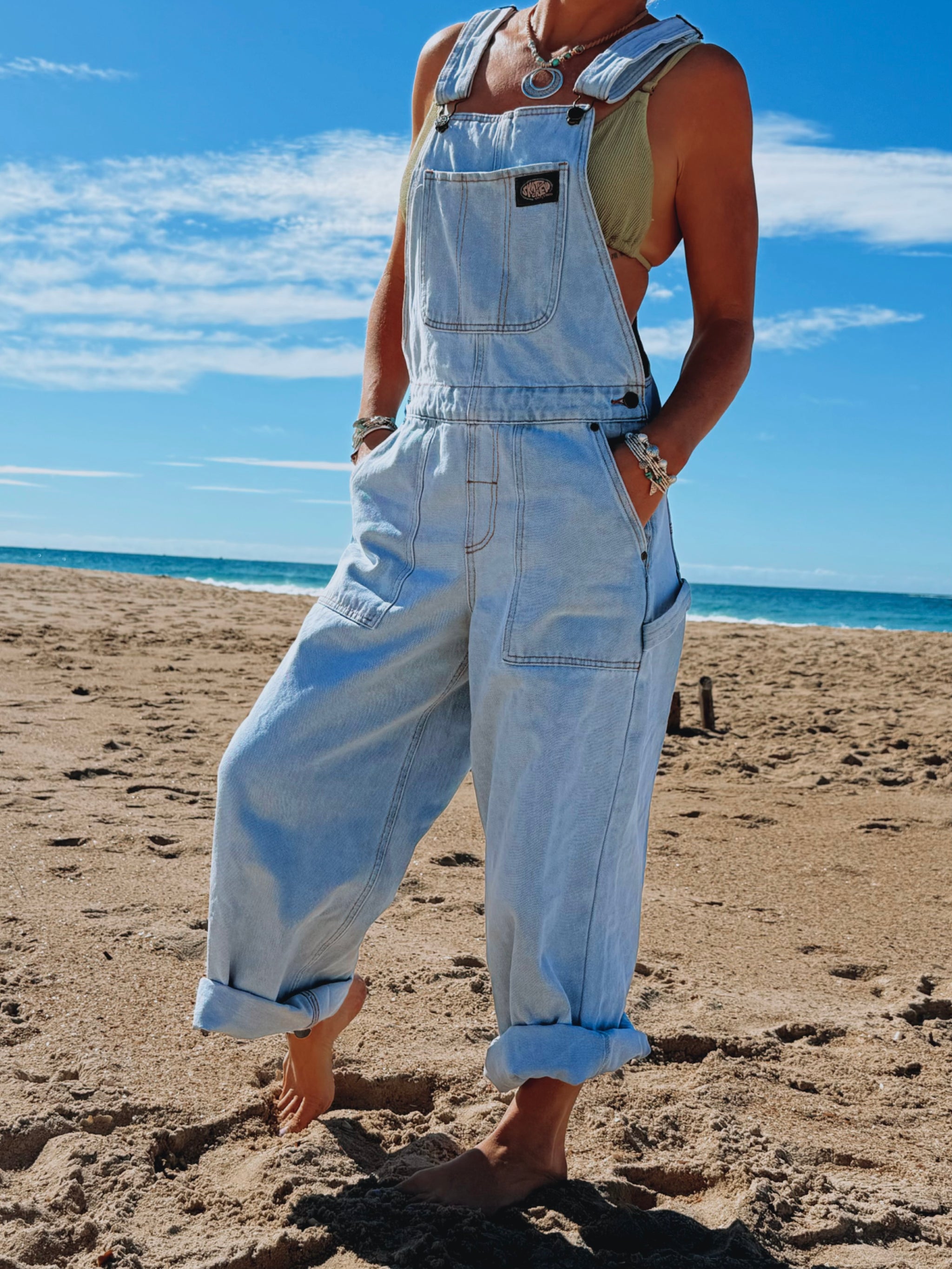 DENIM DUNGAREE まとめ売り 12oz Washed Ringspun Denim Dungaree Relaxed Fit